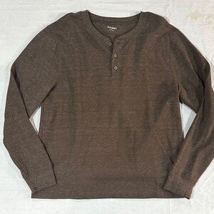 Like New Men’s Old Navy Dark Brown Henley Top size X-Large